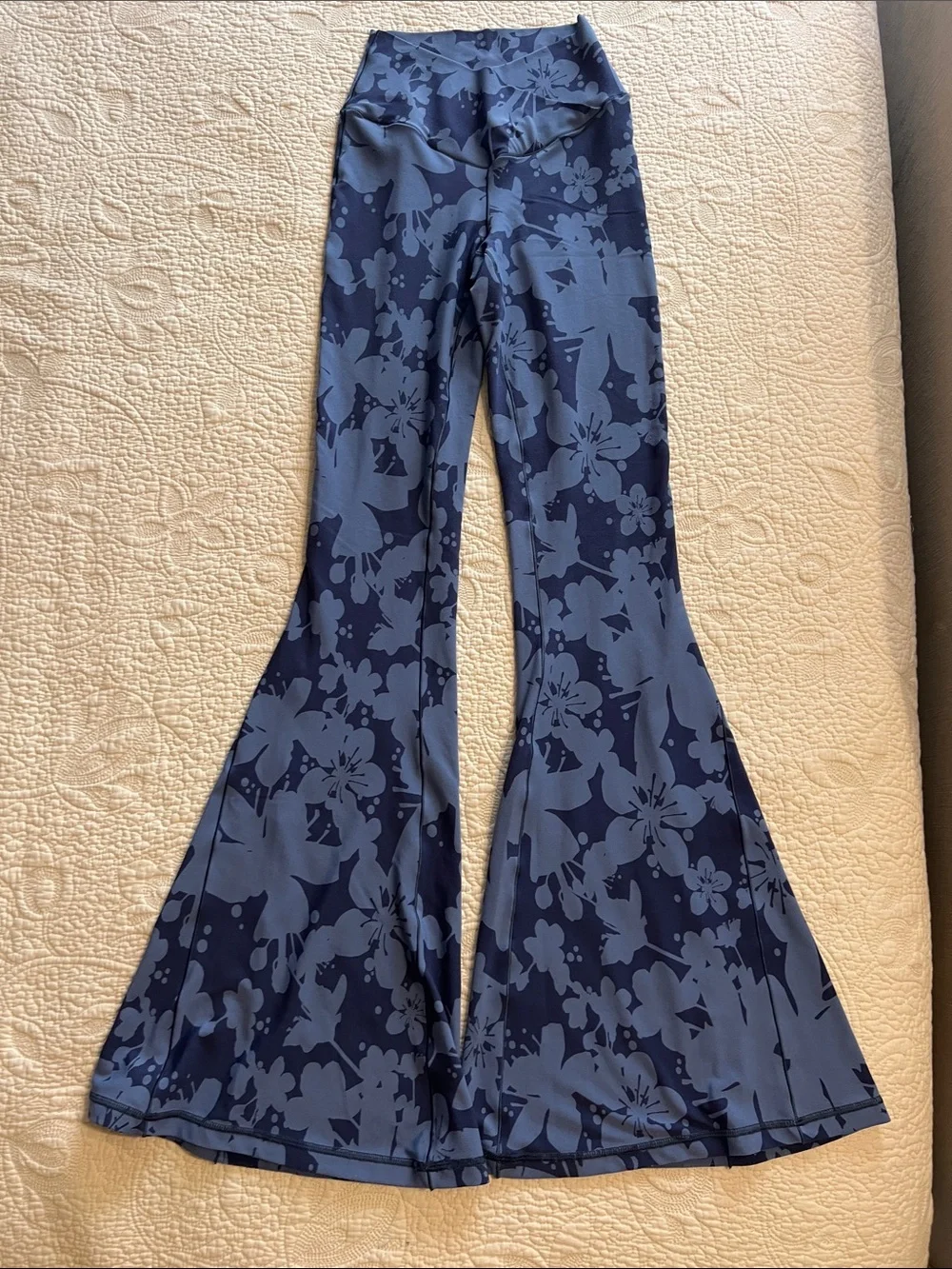 aerie Blue Floral Boot Cut Jumpsuit Pants